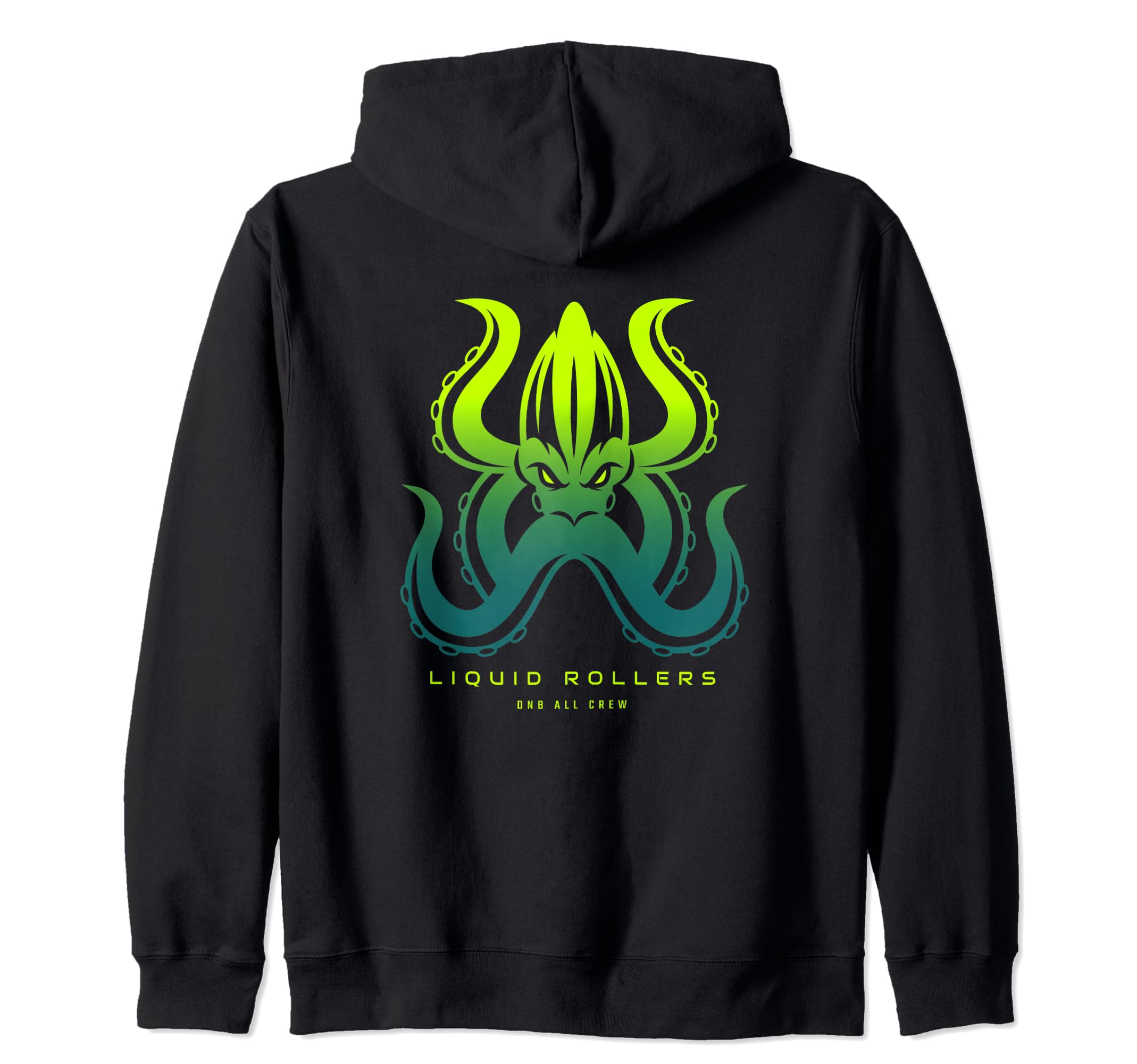 Liquid Drum And Bass DnB Octopus Drum N Bass Zip Hoodie, Black