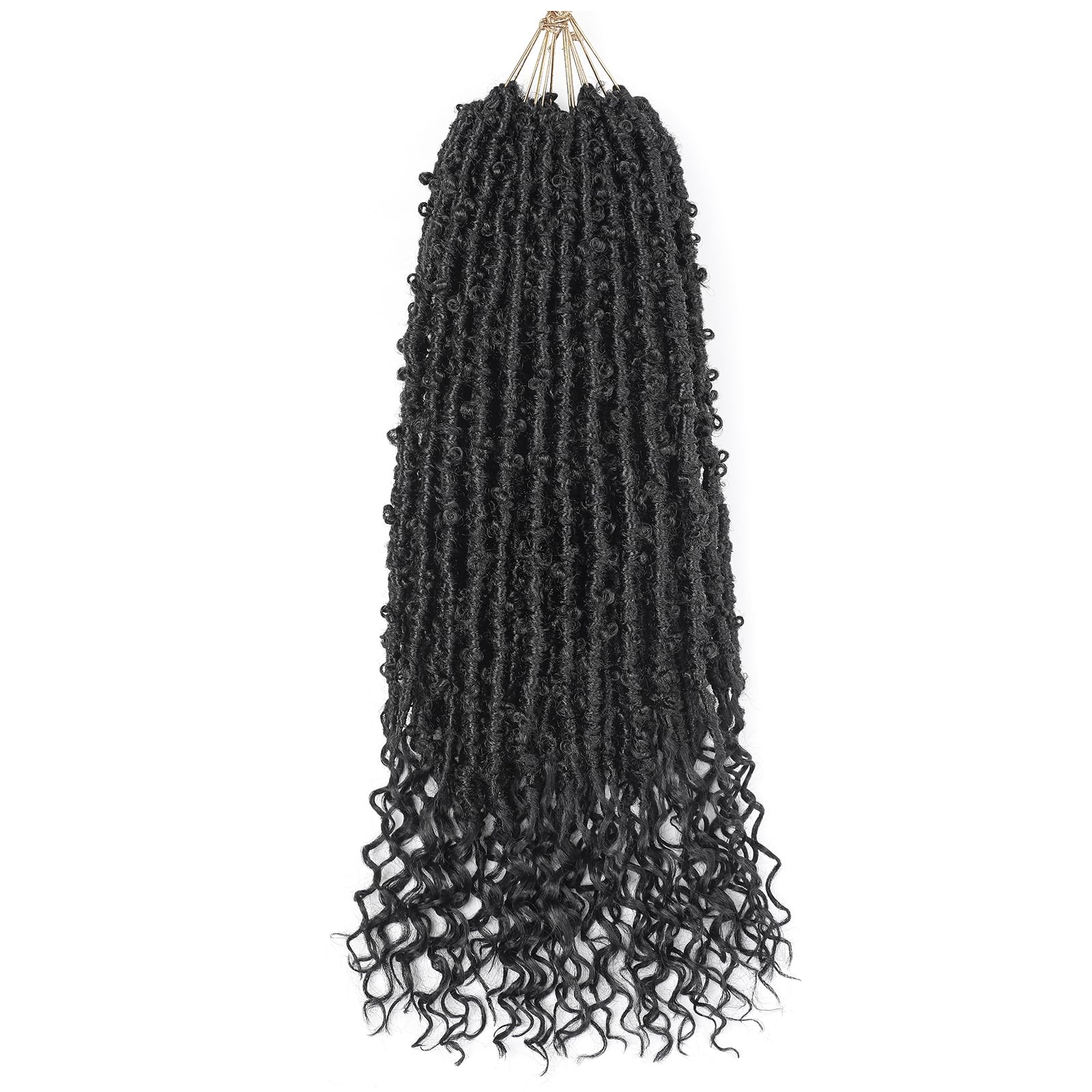 6 paquets, 6 paquets, 6 paquets d'extensions de cheveux papillon noir de jais 61 cm (6 paquets, 1#)