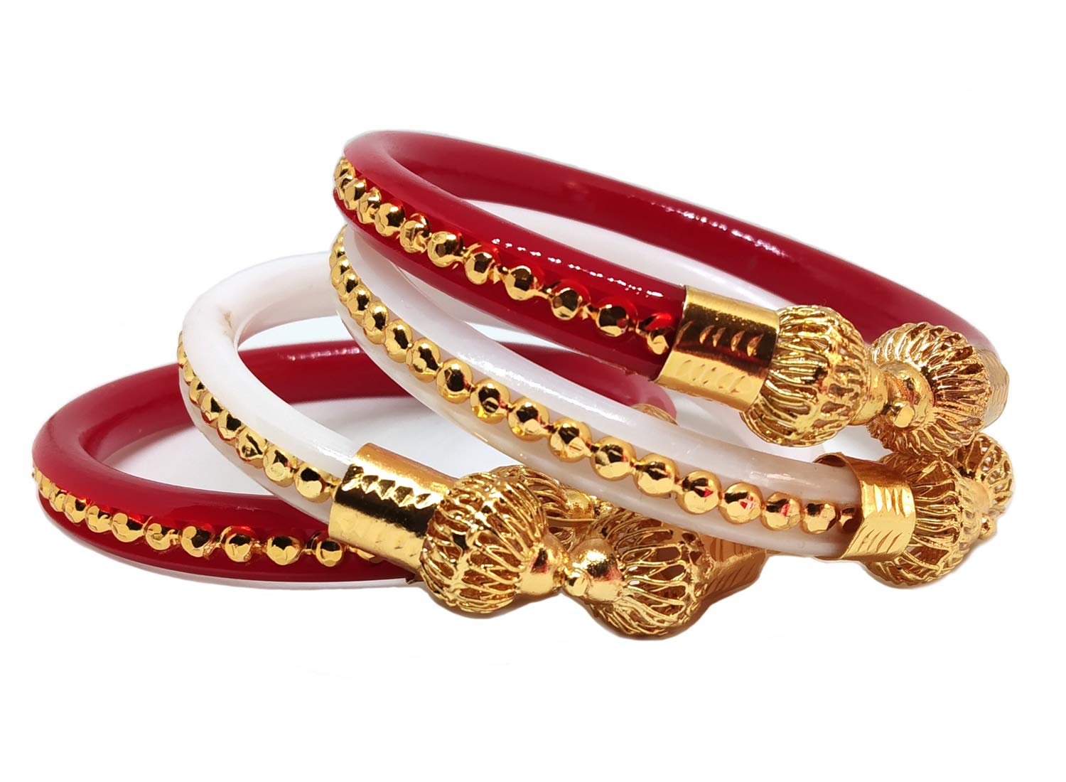 Tanvi J Plastic Gold-plated Shankha Pola Bangle Set For Women (2.2) (B08RY6HP52) Amazon Price History, Amazon Price Tracker