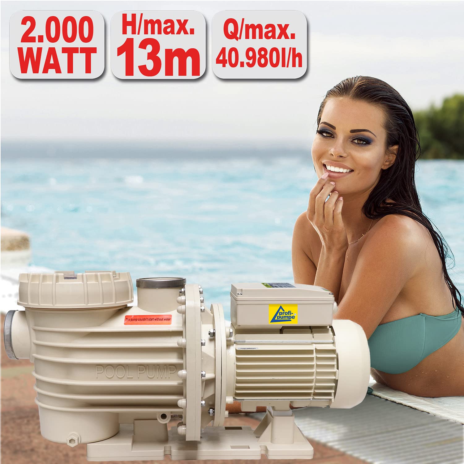 Bomba de piscina, bomba de piscina, bomba de filtración, piscina, ahorro de energía, fiable y eficiente, fácil limpieza del filtro (2000 W-380 V)