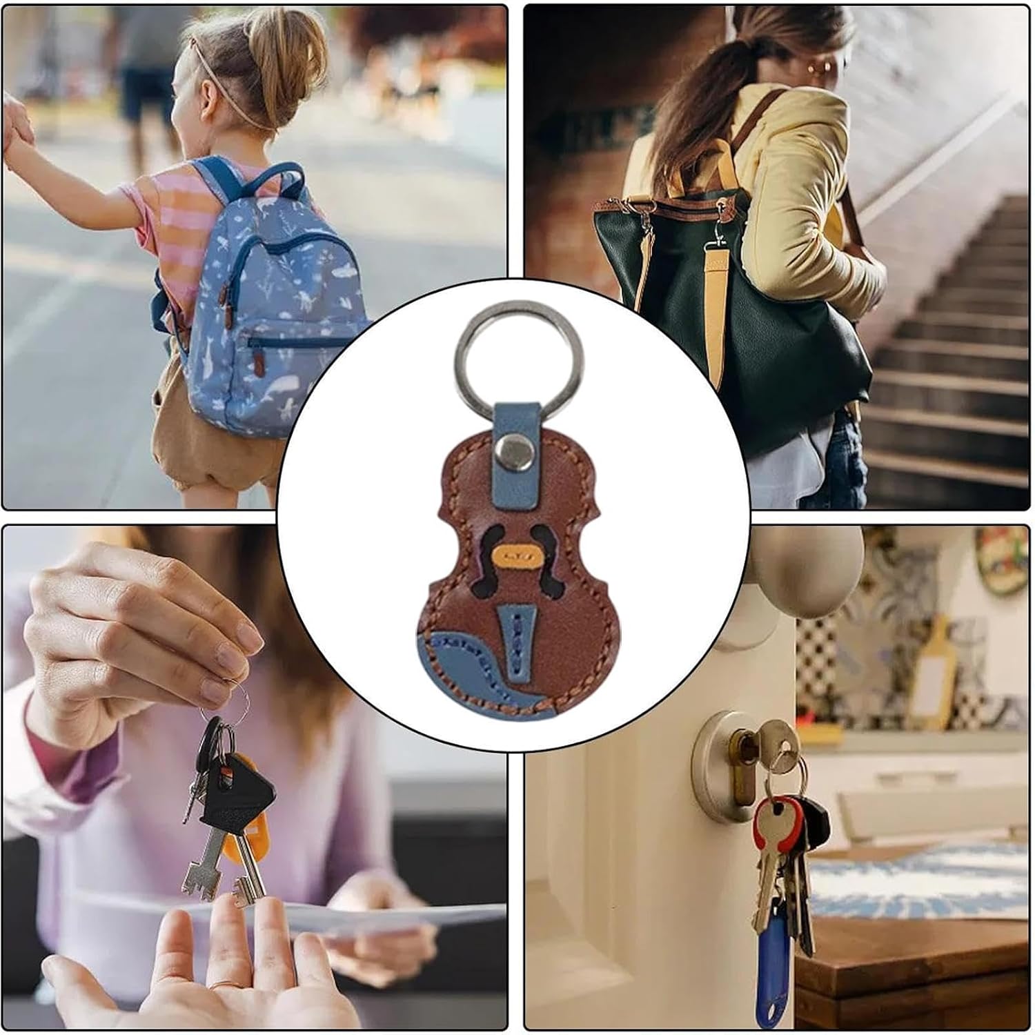 Musical Instrument Keychains Lightweight Portable Decorative Violin Pendant image 4