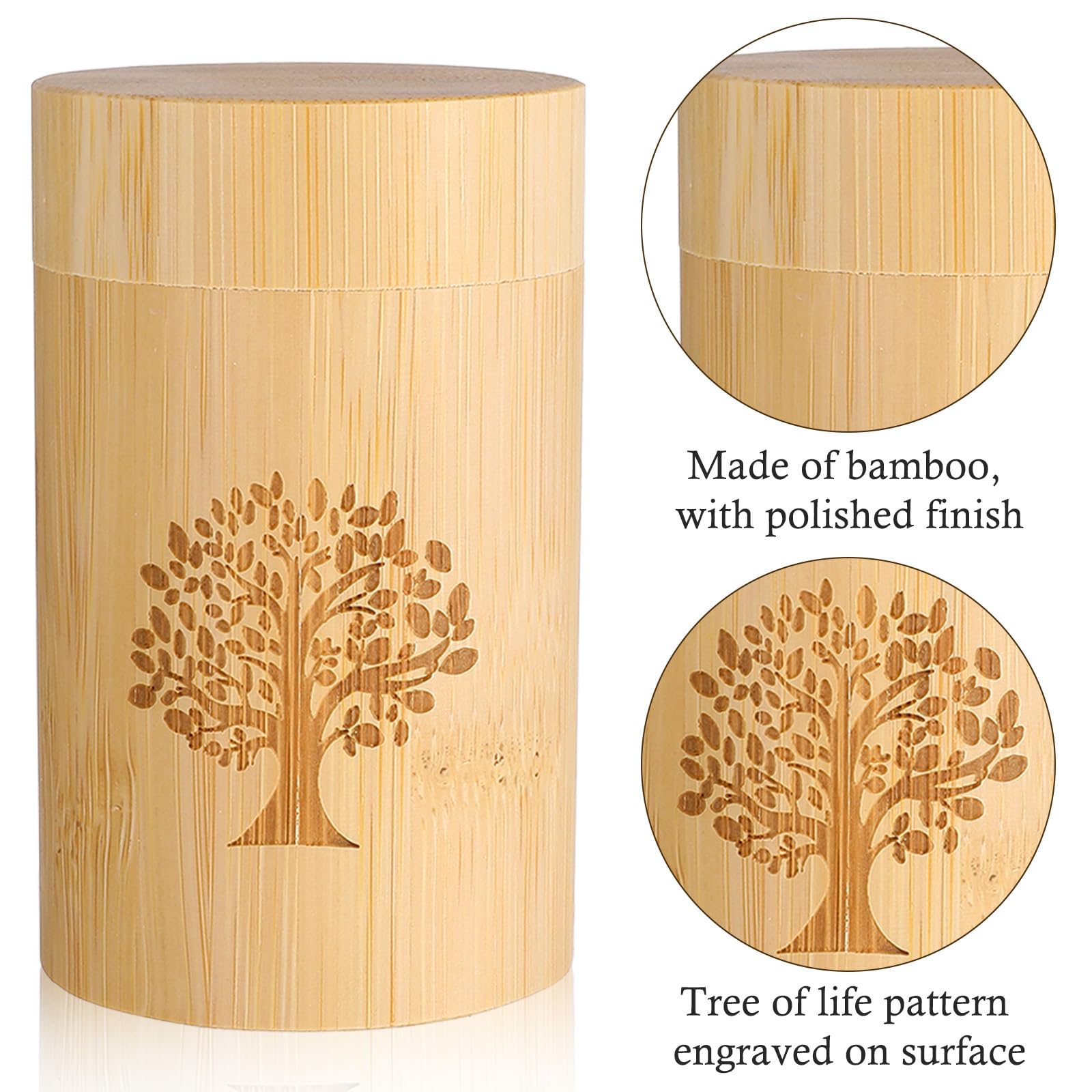 Small Bamboo Scattering Urn Tube for Human Ashes Mini Bamboo Spreading Cremation Tube Urn Keepsake Urn for Adult Male Female Pet Dog Cat Ashes 3.94''x1.97'' - Image 3