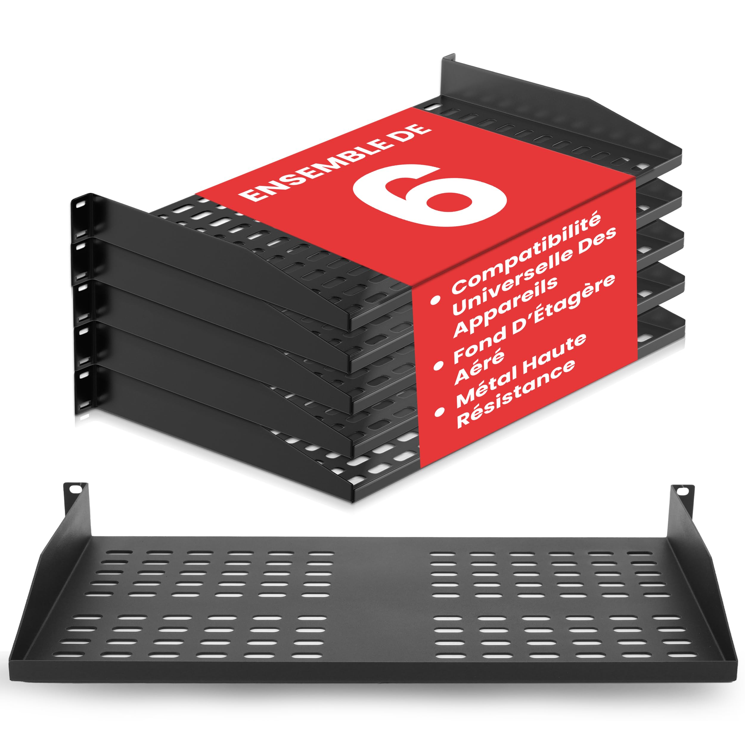 Étagère Rack Serveur 19 Pouces Ventilée Pyle 1U Supportant 110 lbs - 8