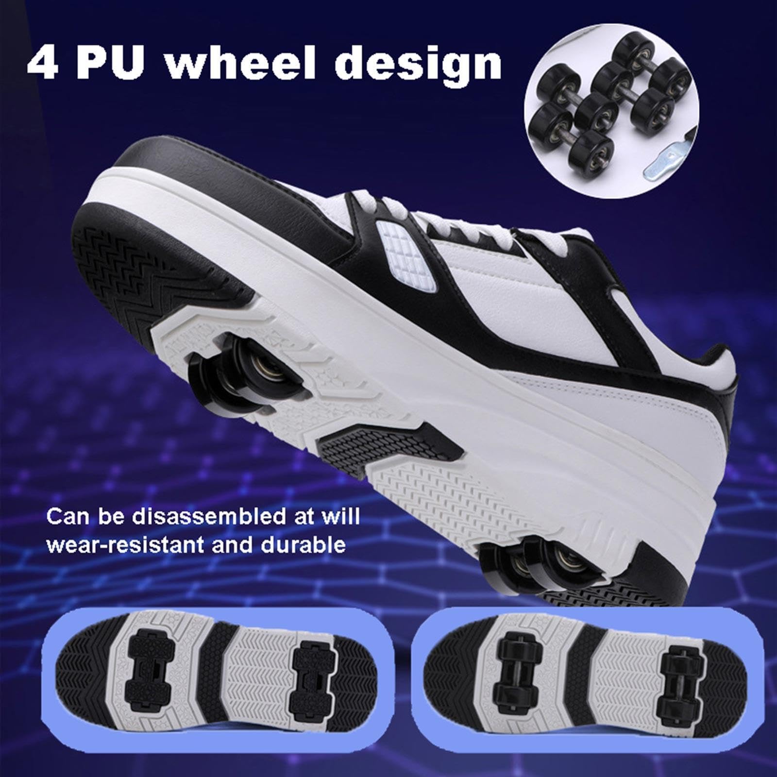 2-in-1 Multifunktionsrollschuhe für Kinder und Erwachsene, Skateboardschuhe, Sportschuhe