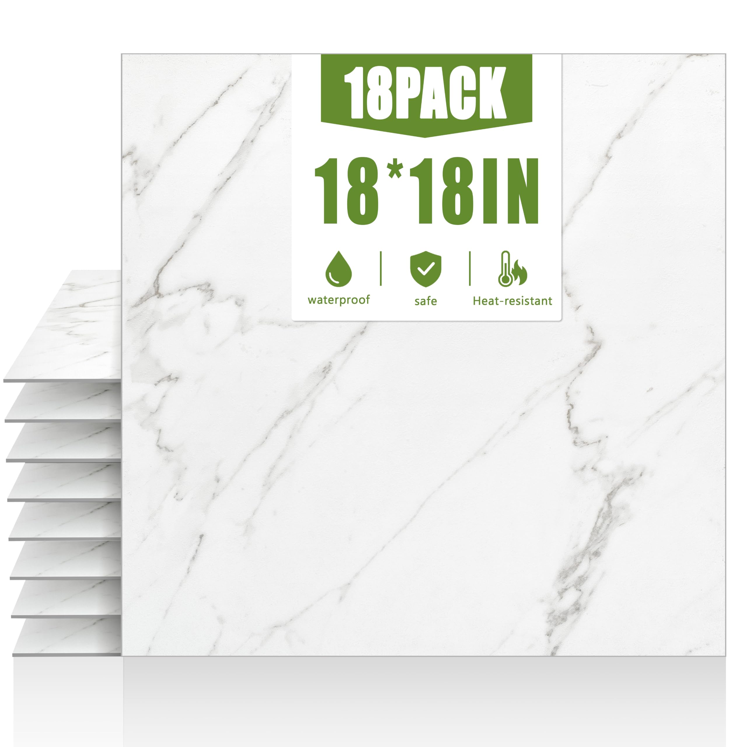 Photo 1 of RORA Peel and Stick Floor Tile, White Vinyl, 37-Pack, 83 SF