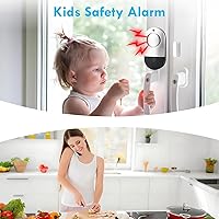 Vista 4 de Alarma de ventana de puerta, alarmas de ventana de 120 dB para seguridad del hogar, timbre de puerta para tienda de hogar