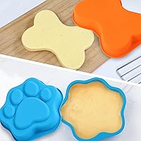 Vista 5 de 2 moldes de silicona para tartas de cumpleaños de perro, forma de hueso, 8 pulgadas
