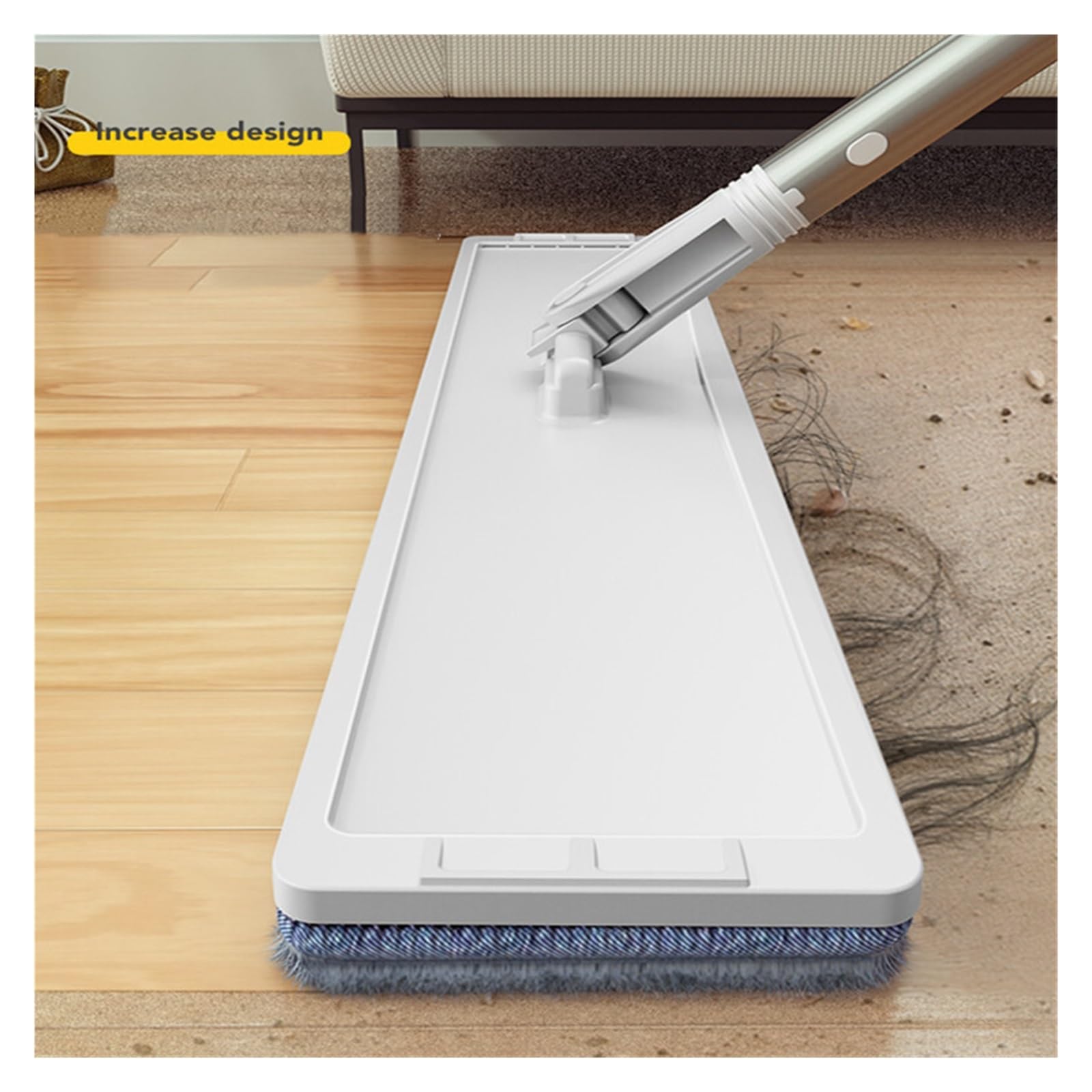 Trapeador de Gran tamaño, de Microfibra, for Exprimir, Lavar a Mano, for Suelos Duros, baldosas, Fregar, Limpieza del hogar, Mango Largo, Balai(4 Cloth mop)