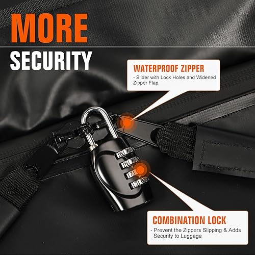 Miniatura 6 de ACLONG Bolsa de techo de coche de 21 pies cúbicos, impermeable, 840D, bolsa de carga resistente para todos los autos consin bastidores, incluye