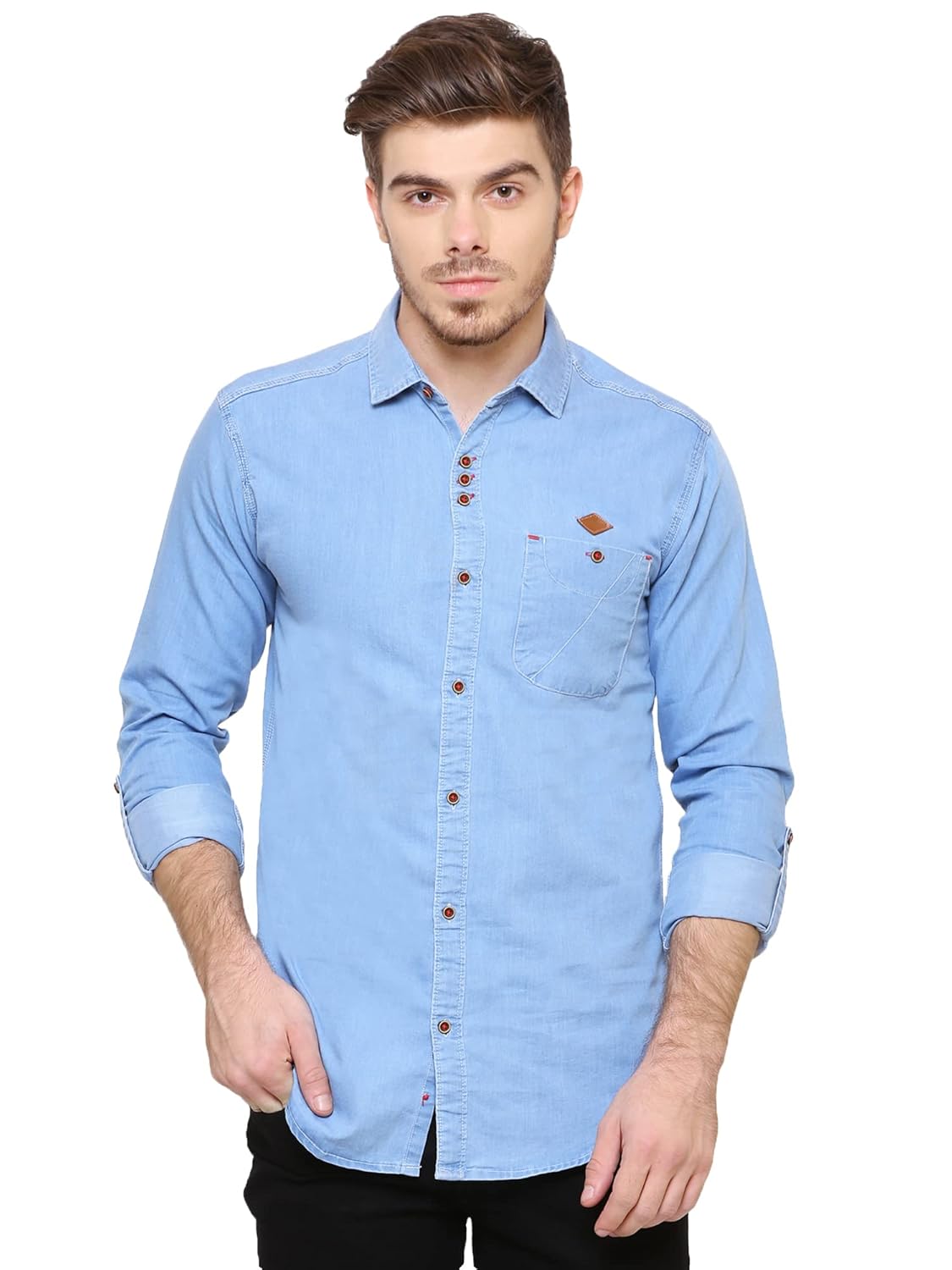 Kuons Avenue Men’s Denim Casual Shirt | Denim Shirts for Men Full Sleeves