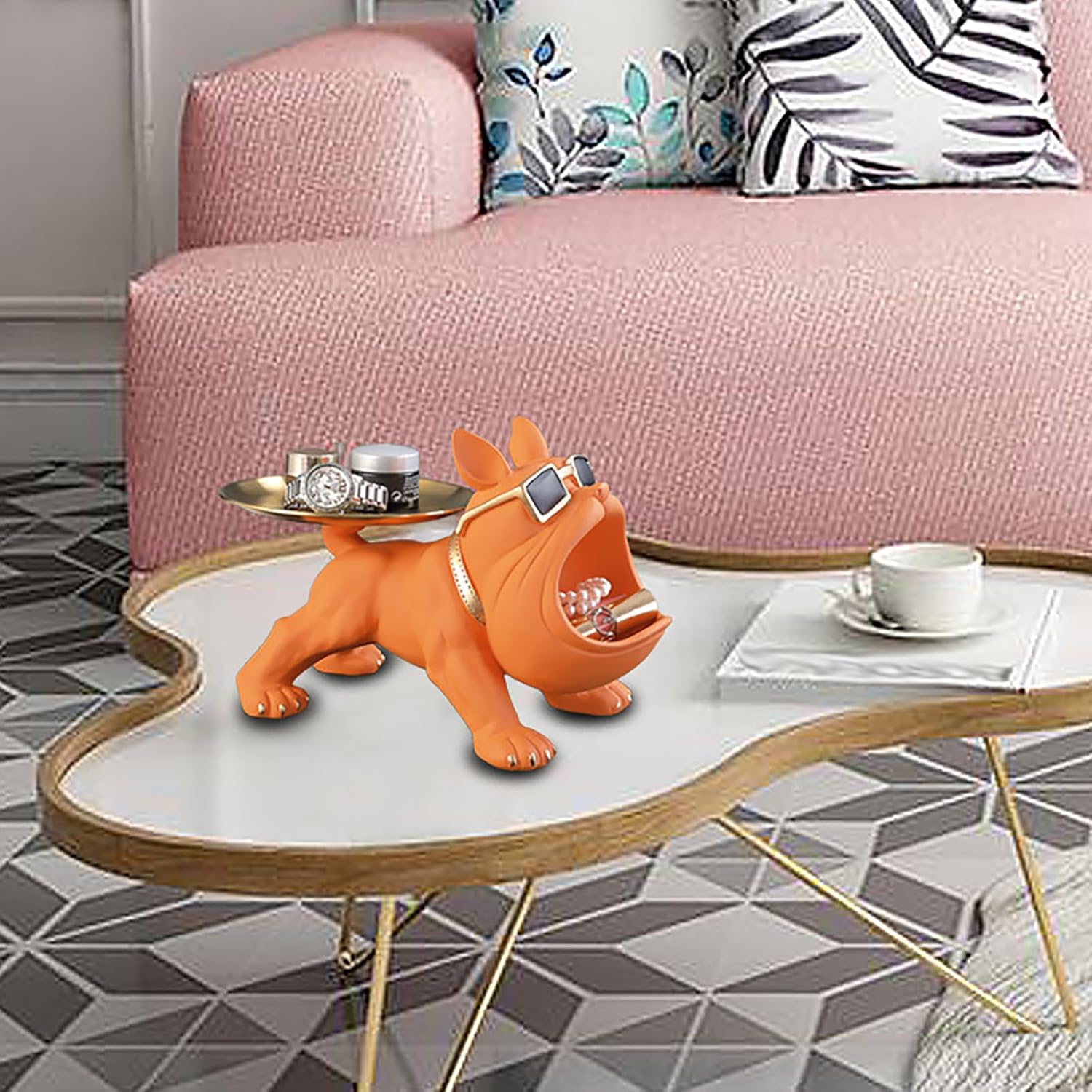 玄関収納キースタンド玄関鍵置き鍵収納ホルダー小物入れ小物置き卓上机上ボックステーブル用キーボウル、オフィス用キャンディーボウル、パグ