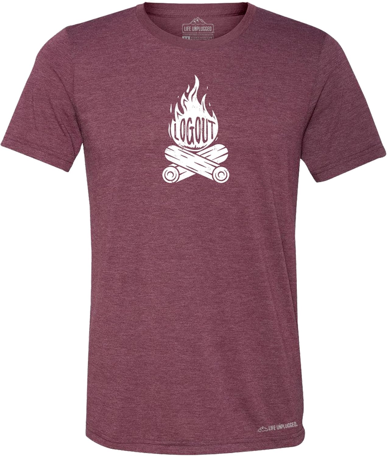 Log Out Campfire Premium Triblend T-Shirt Men and Womens Quality Men’s Unplug Unisex Shirt
