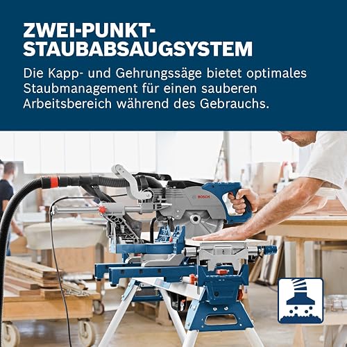 Bosch Professional GCM 8 SJL Sliding Mitre Saw (216 mm Blade, 70 mm Vertical, 312 mm Horizontal Cut Capacity, 2 Saw Blades, Dust Extraction System, Lightweight, Compact Design, Amazon Exclusive Set) - 4