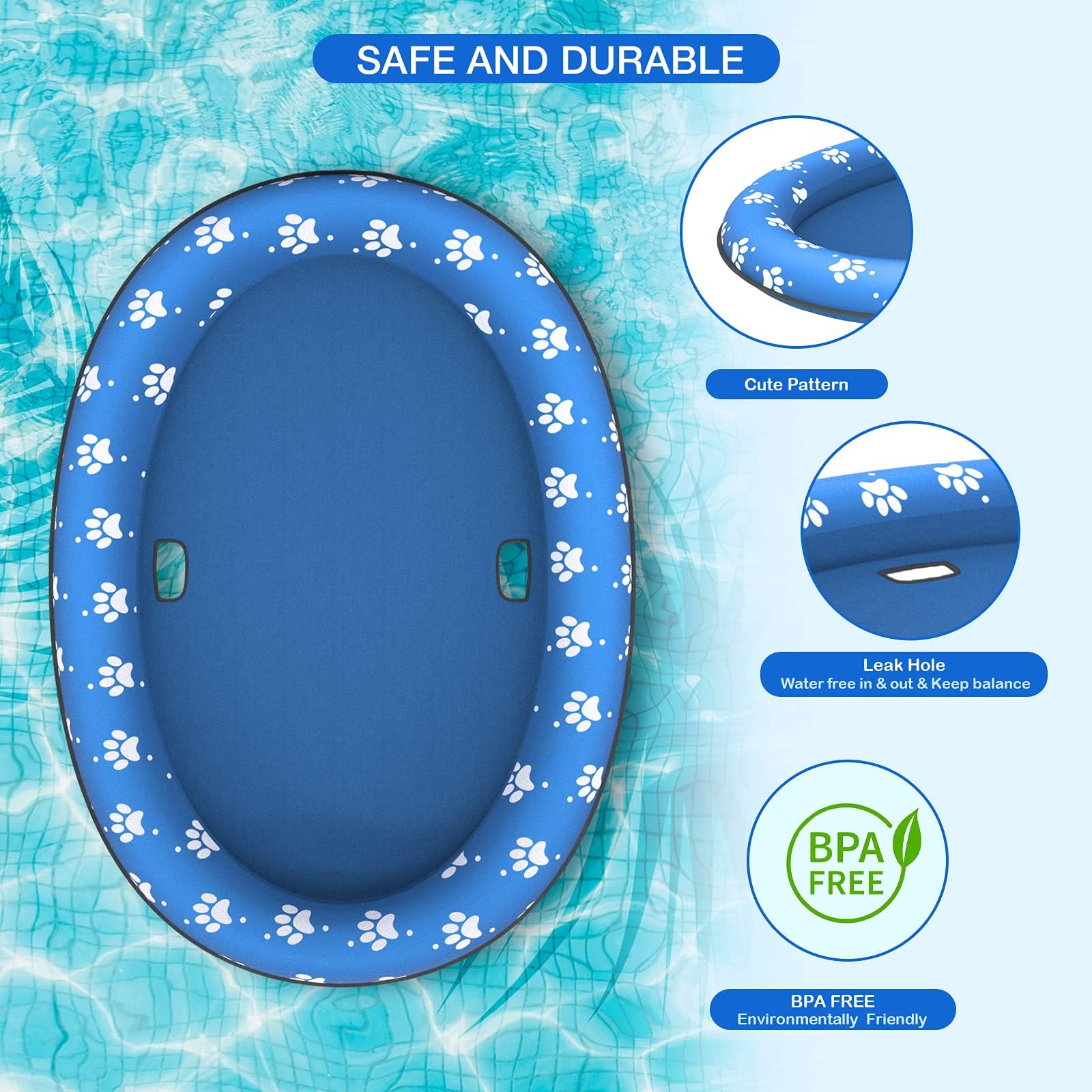 Salvagente Gonfiabile per Cani, Tessuto Oxford Antigraffio, Antiscivolo e Senza BPA, Portatile Salvagente per Animali Domestici, Perfetto per Spiagge, Piscine e Laghi in Estate