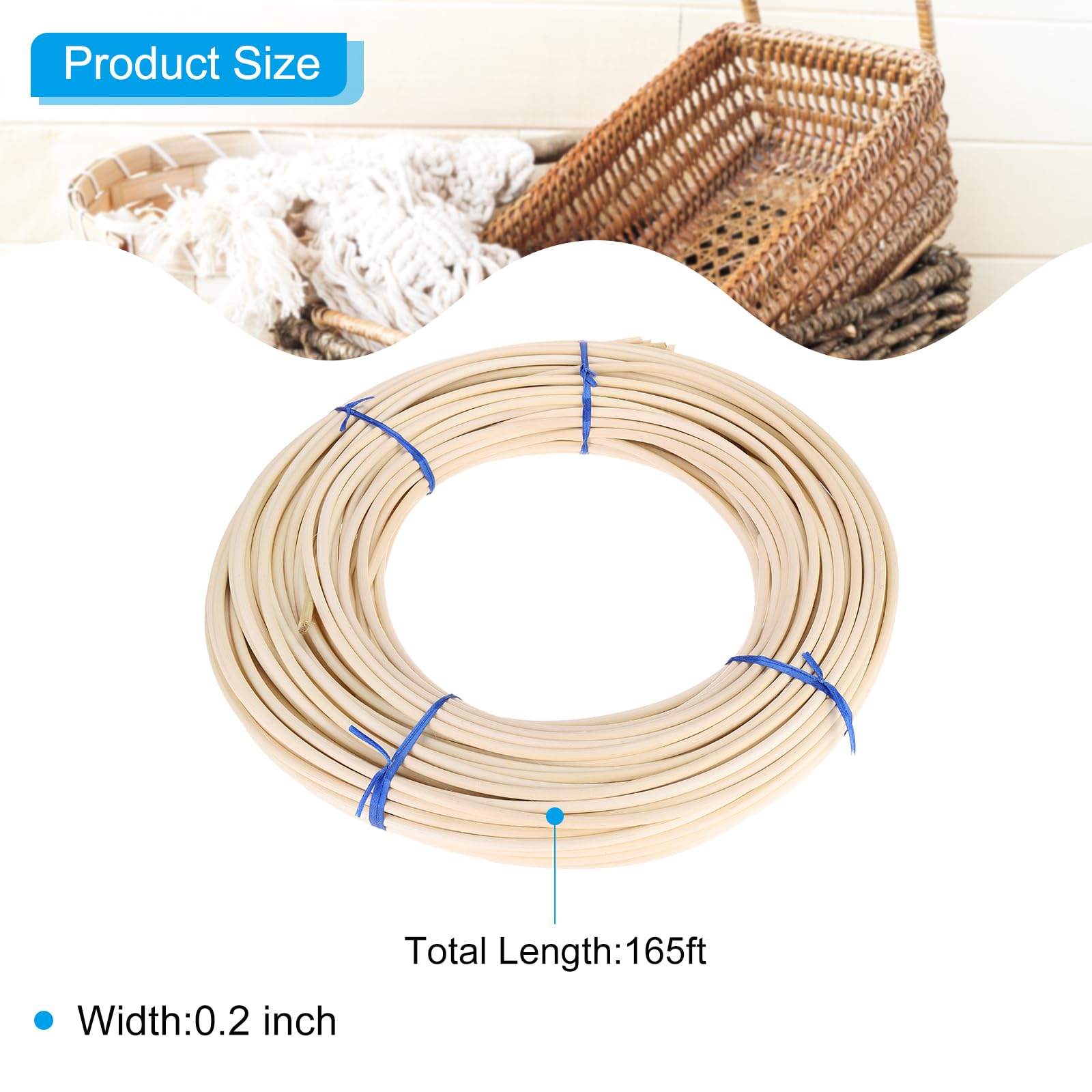 PATIKIL Round Reed Spline 165ft x 0.2 inch - Image 2