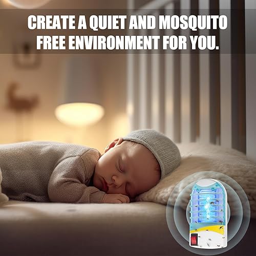 Miniatura 6 de Paquete de 4 exterminadores de insectos para interiores con enchufe, matamosquitos eléctrico, portátil, para el hogar, con luces azules, lámpara de