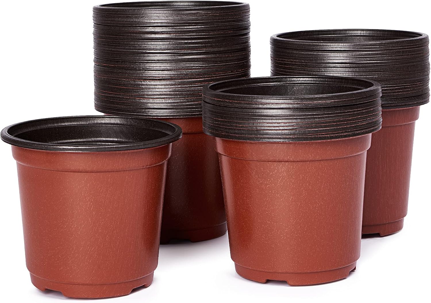 DECORLIFE 60 Pack Nursery Pots, 6 Inch Reusable Plastic