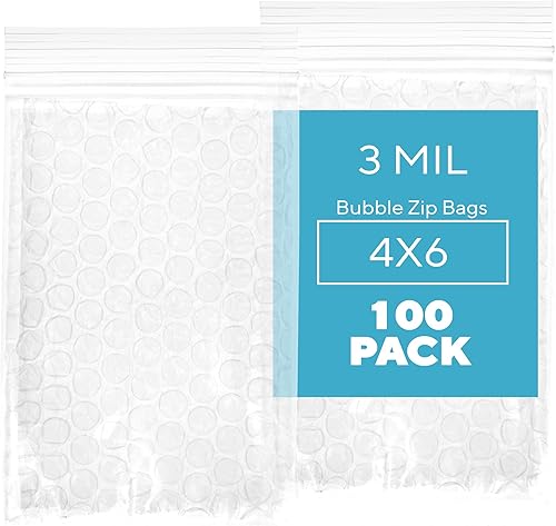 Miniatura 9 de GPI, 10 unidades, bolsas con cremallera de burbujas de 4 x 6 pulgadas, 3 mil de grosor, resellables, reutilizables, bolsas de cojín de doble cara