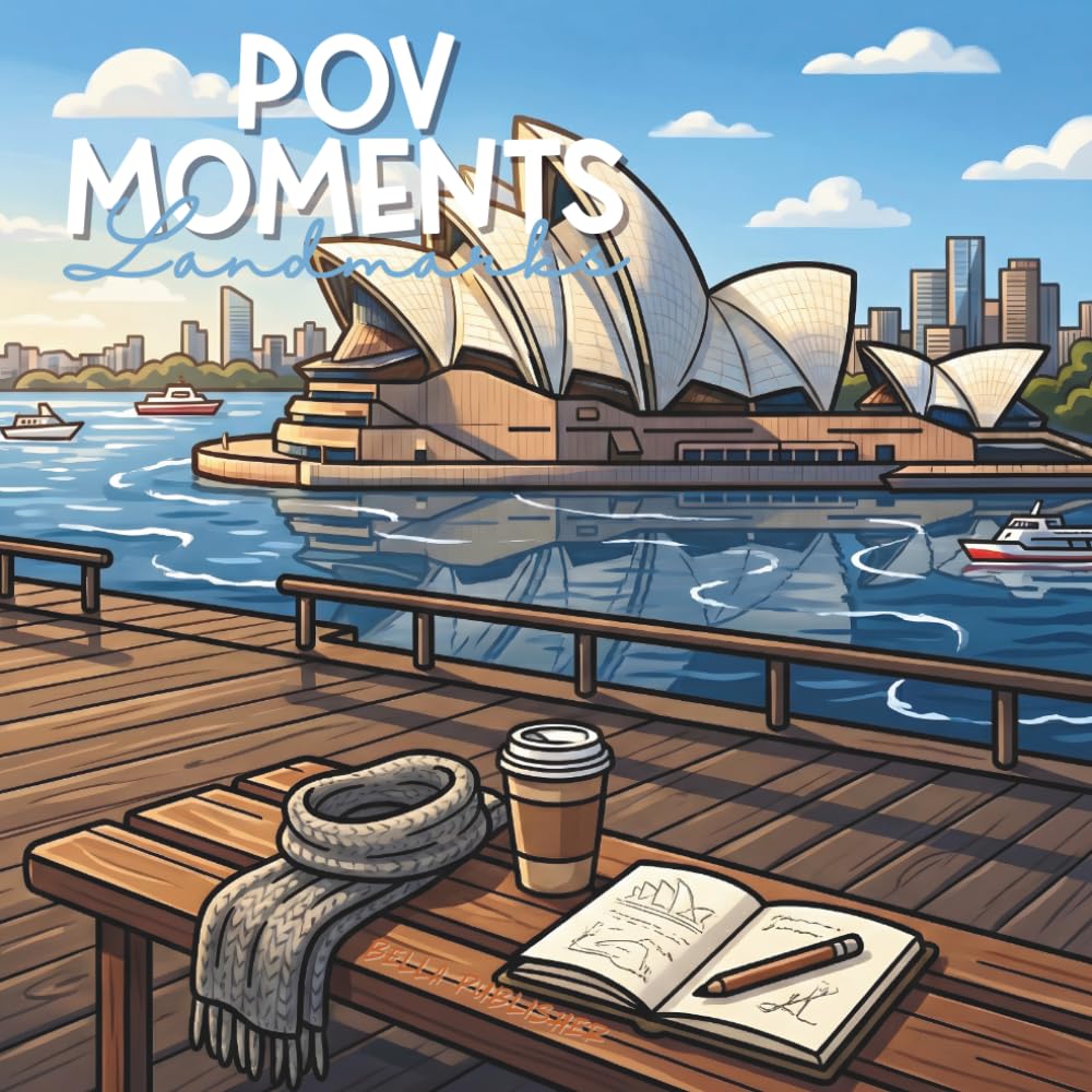 POV Moments: Cozy Landmarks Coloring Book: Relaxing First-Person Travel Scenes and Aesthetic Destinations for Adult Stress Relief (Cozy Moments: Simple Bold Lined)