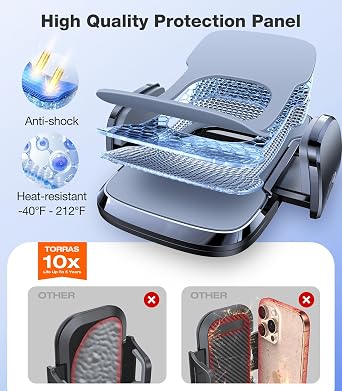 TORRAS Proven & Safer Eye-Level Car Phone Mount Suitable for All Roads | 96+LBS Strongest Suction, Patented & Safety-Tested, Fits Large Phones & Thick Cases, Secure Grip, Time-Tested Reliability