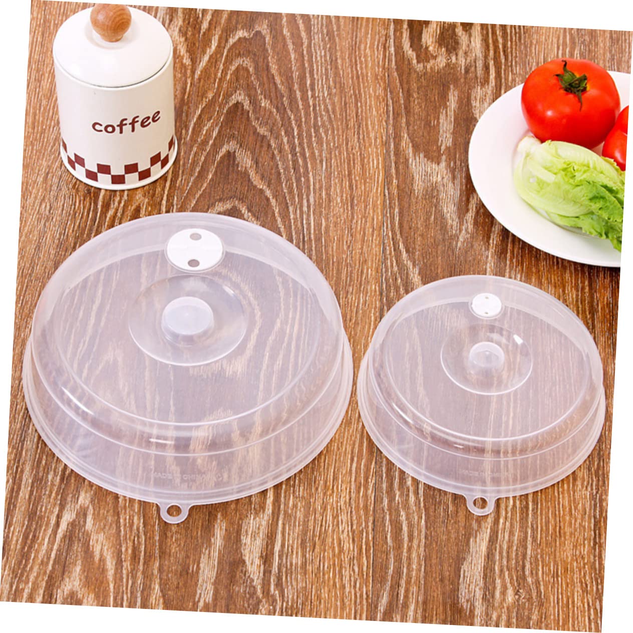 MUCKLILY 1set Microwave Splatter Covers Sealing Covers for Food Freshness Food for Refrigerator Microwave Material White 2pcs