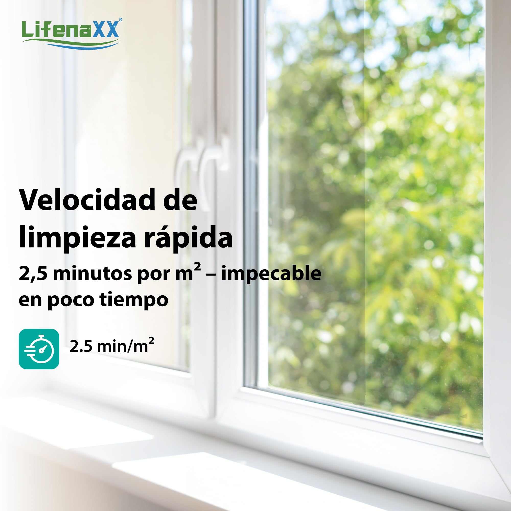 Robot limpiacristales Lifenaxx LX-047, limpiador de ventanas eléctrico con 4 boquillas de pulverización, alta potencia de succión de 4500Pa, gran depósito de agua de 100 ml, 4 modos de limpieza