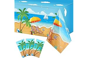 Vibrant Beach-Themed Tablecloth for Summer Festivities