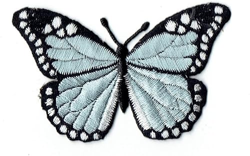 Miniatura 5 de Parche bordado de mariposa monarca verde oliva y negro