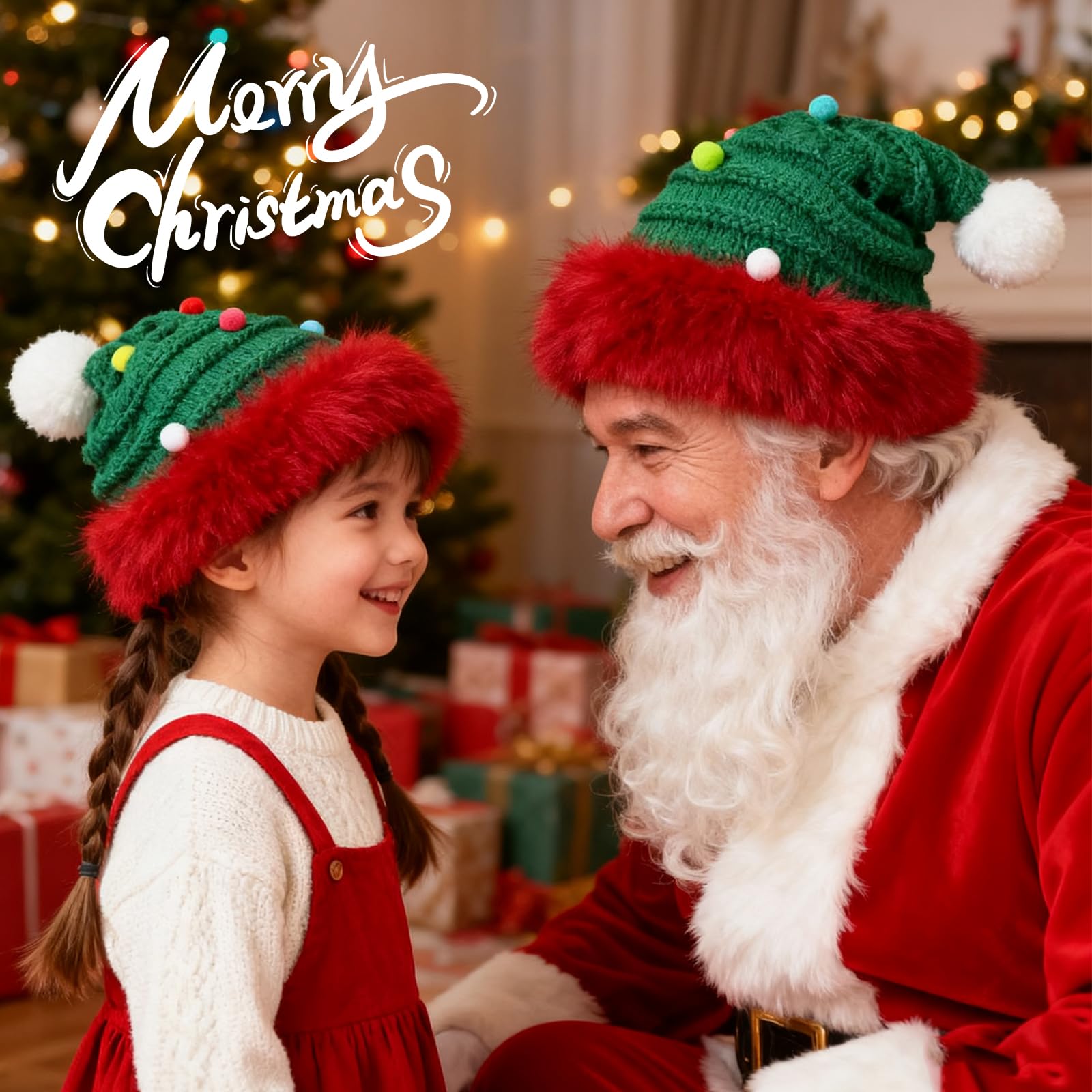 TAGVO Christmas Hats for Adults Luxury Father Christmas Hat Thicken Warm Plush Santa Claus Hats Velvet Xmas Hat for New Year Festive Party - Image 2