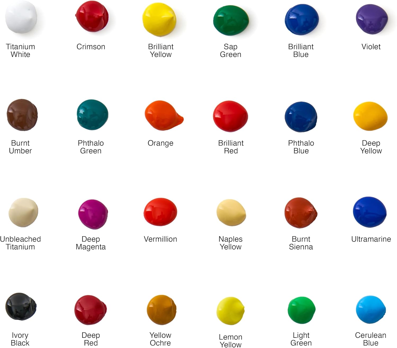 Artist's Loft 24 Assorted Acrylic Paint Tube Set - Academic Level 1 Paint for Drawing, Painting, Art & Crafts Supplies - 1 Pack