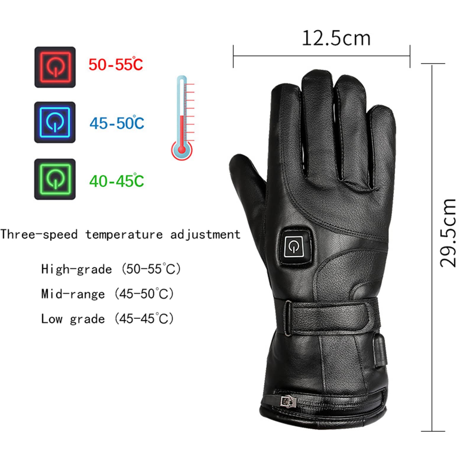 CHEWYNP Guantes de Invierno para Hombres y Mujeres: Guantes Impermeables y cálidos para Clima frío, Guantes térmicos con Dedo de Pantalla táctil 3 Niveles de calefacción 4000 mAH para Moto