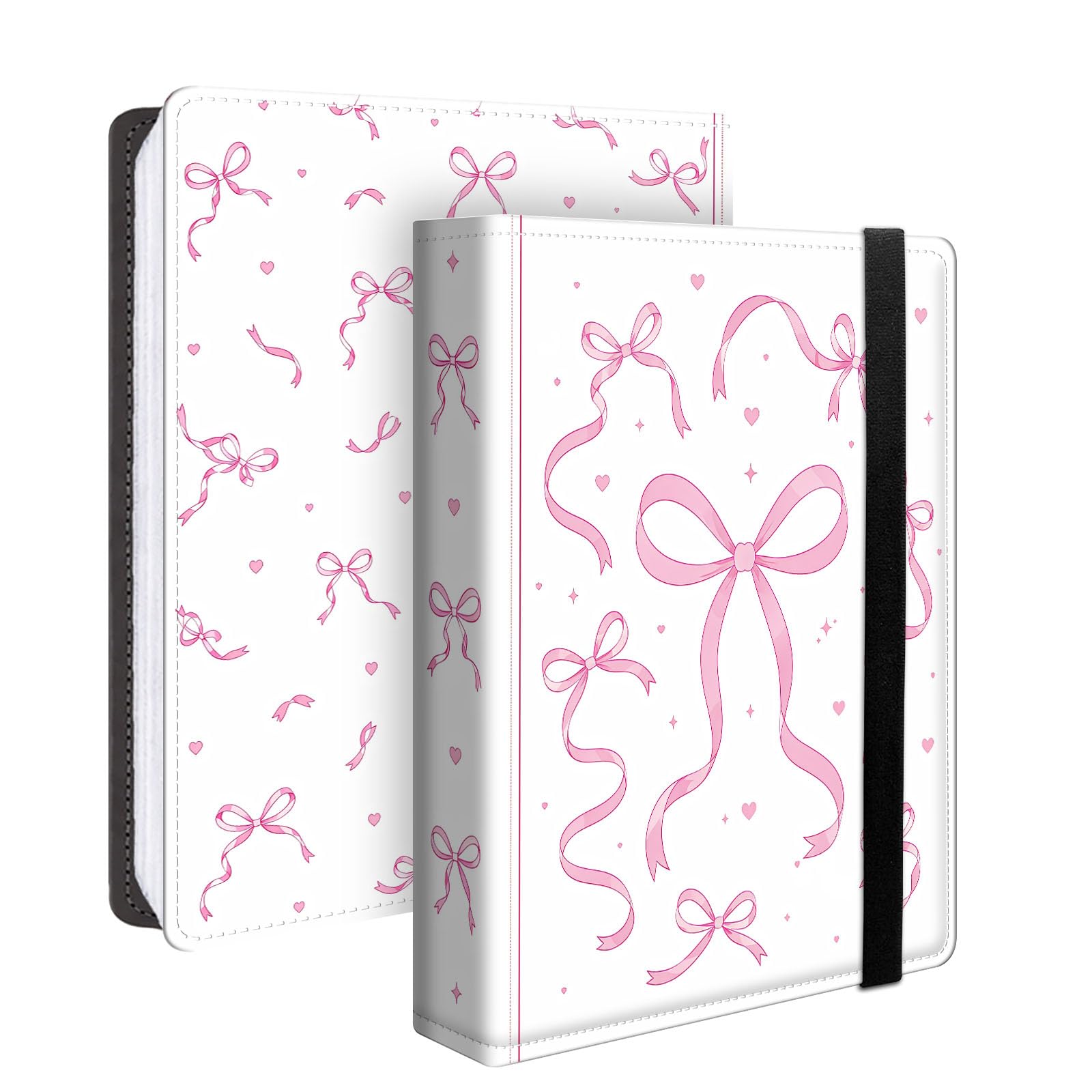 Photo Album 4x6 120 Pockets Pink Ribbon Bow Pattern