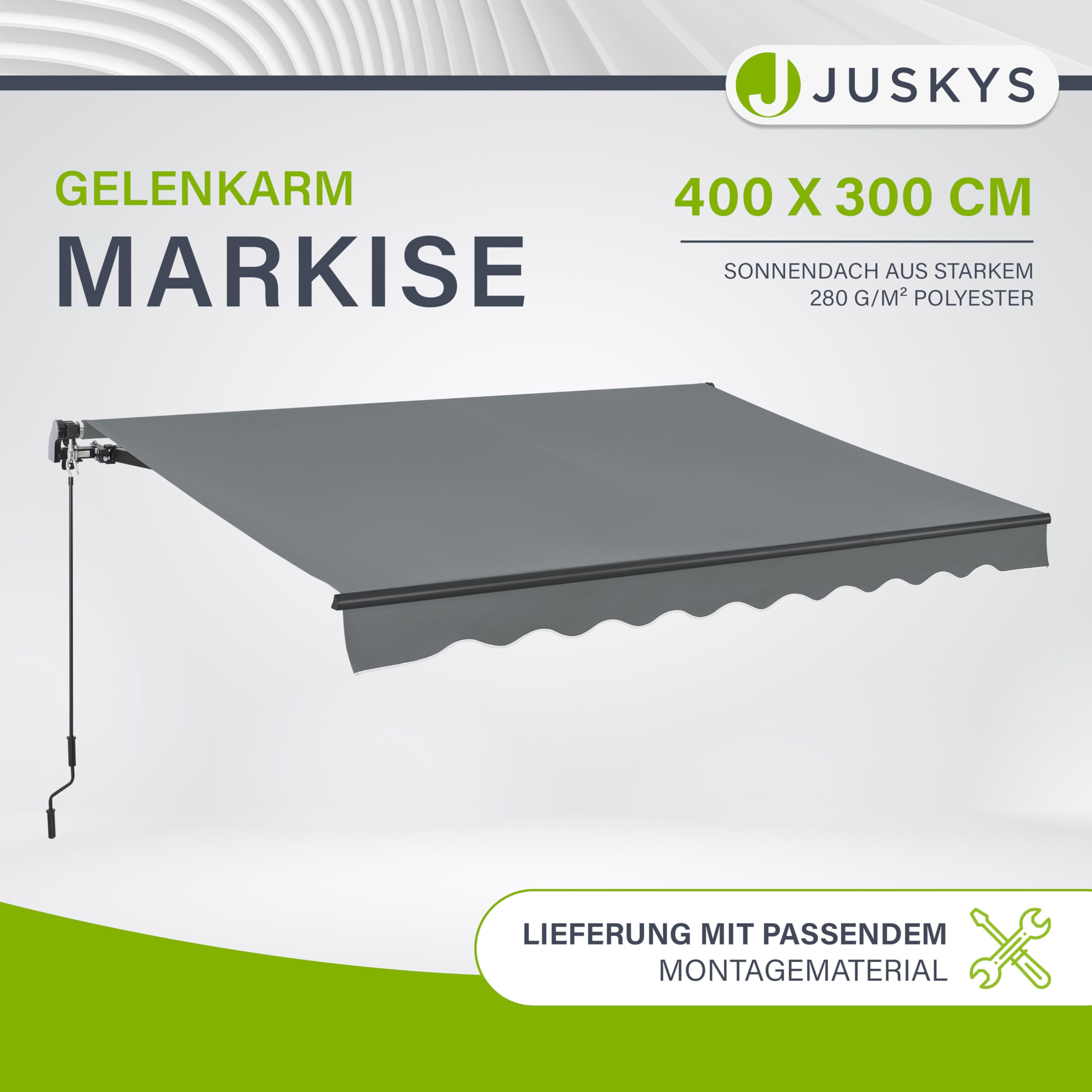 markise 300 x 400 Juskys® Gelenkarmmarkise cm, UV40+ & wasserabweisend, mit Kurbel & Wandhalterung Länge + Winkel einstellbar, für Terrasse & Balkon, Sonnenschutz Balkonmarkise Gelenkmarkise, Grau color:Silver Pedal Top Gear - S19E07 schwarz / grau