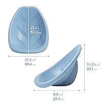 Vista 3 de ECR4Kids Asiento de piso con forma de hoja, silla basculante, azul en polvo, 6 piezas