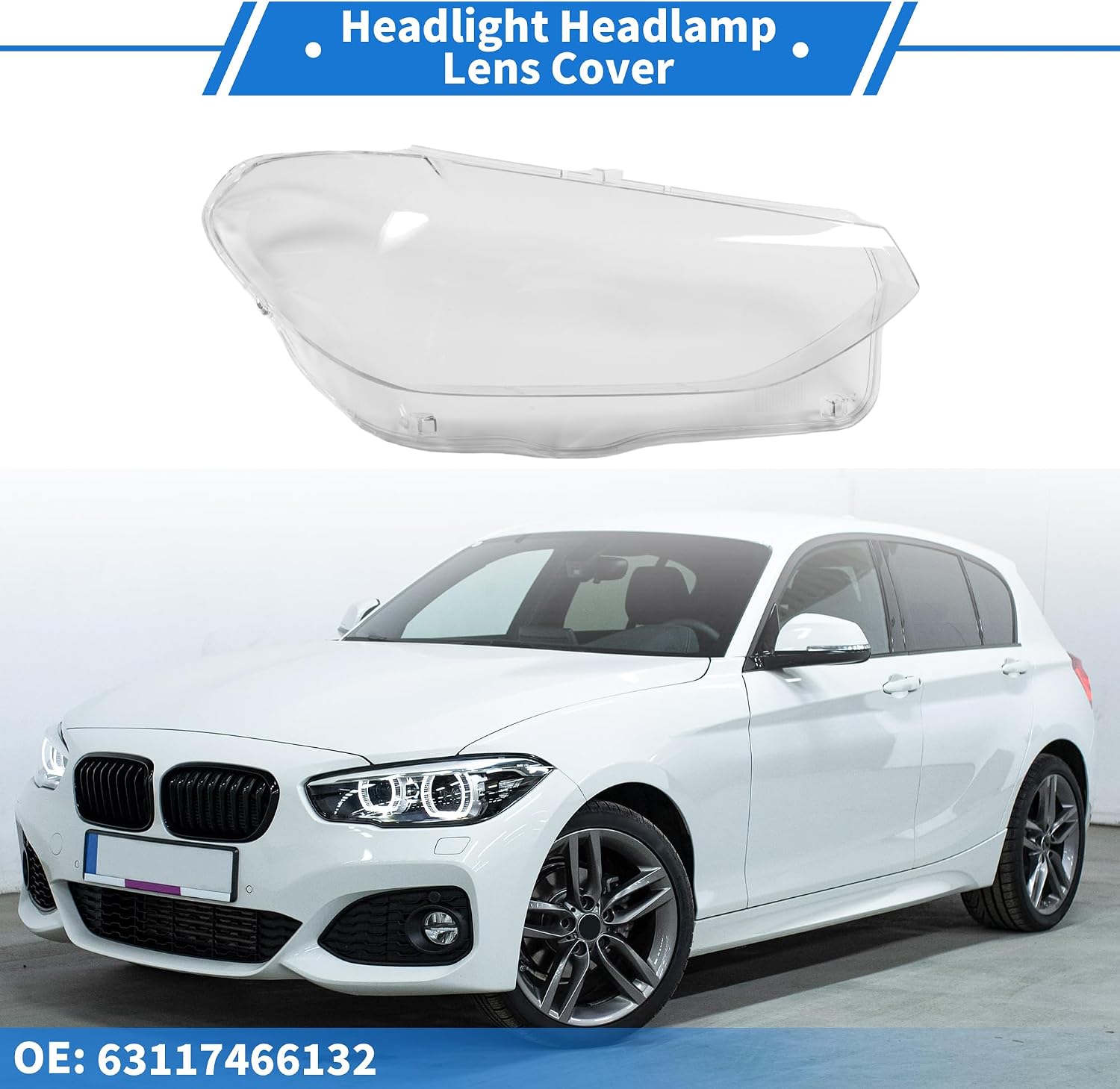 1 Pc Headlight Lens Cover for BMW X3 X4 2018-2021 Durable PC Clear Front Right Headlight Headlamp Lense Clear Lens Cover