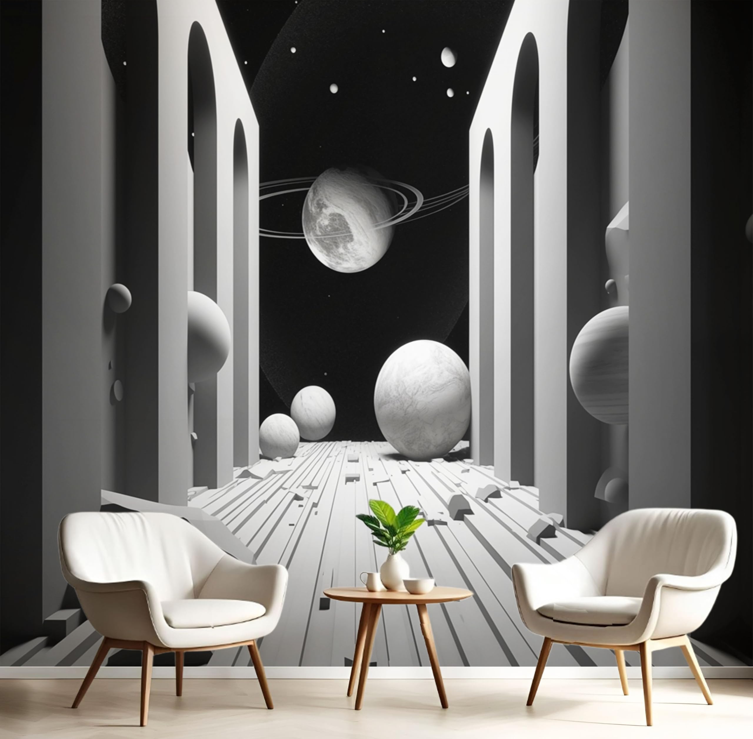 Papier peint panoramique planètes pour chambre enfant et grand salon