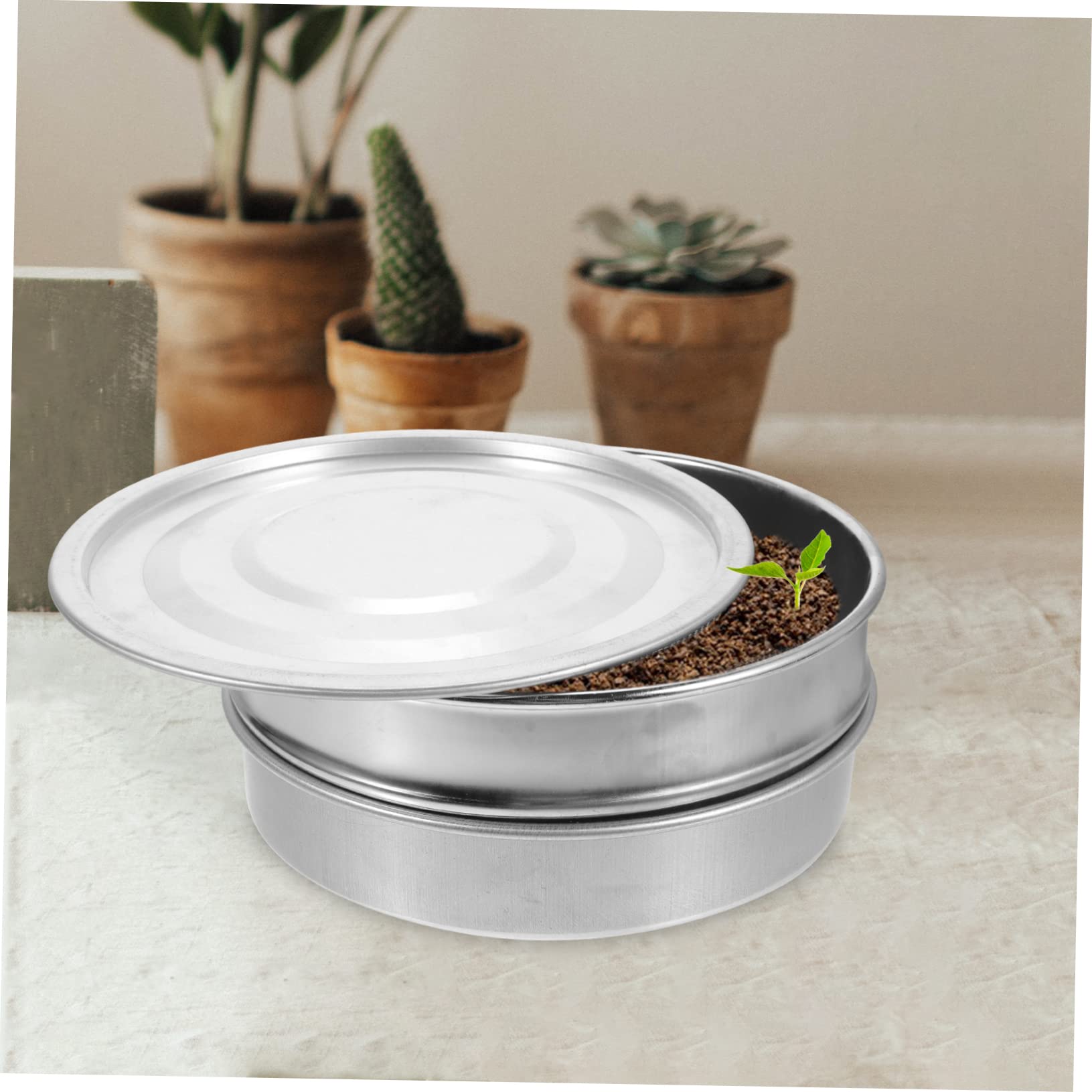 Anzuchtschale aus Edelstahl 20cm Satz mit Deckel für Indoor Pflanzen und Gemüse Anzucht Starter Pflanzzubehör für Blumen und Früchte