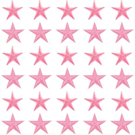MECCANIXITY Pink Star Iron-On Patches: Radiate Stellar Style on Any Fabric