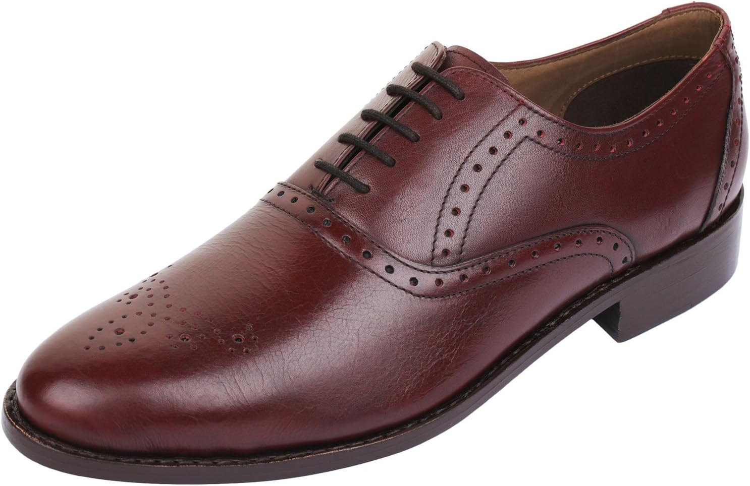 Lethato Handmade Brogue Oxford Goodyear Welted Genuine Leather Lace up Dress Shoes