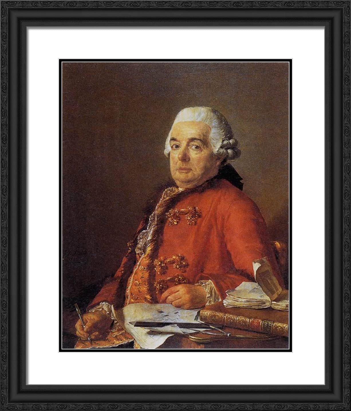 ArtDirect David, Jacques-Louis 20x23 Gold Ornate Framed Art Print with Double Matting Titled: Portrait of Jacques Francois Desmaisons
