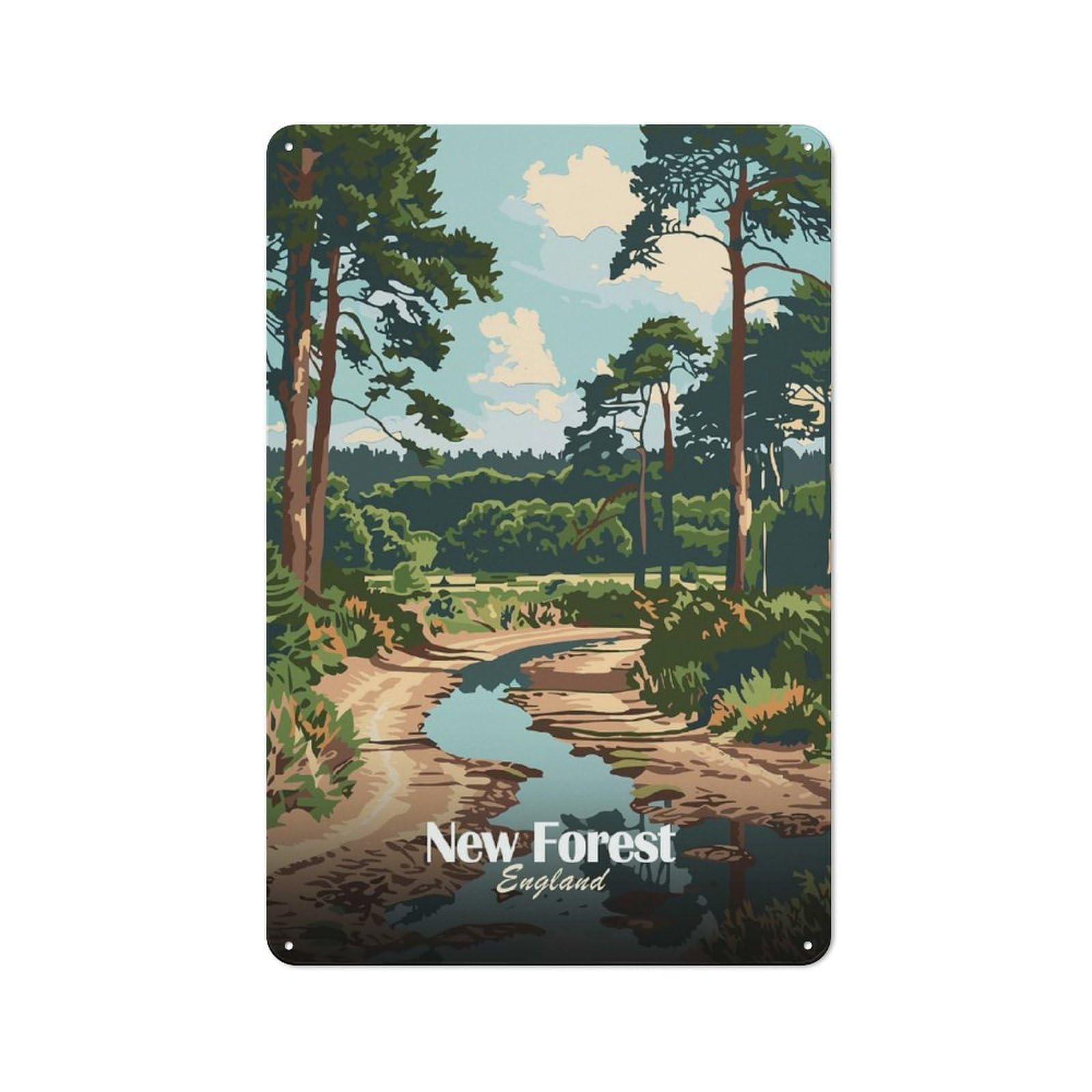 Junmoney Style-11 Cosy New Forest England Vintage Metal Plaque 30X20cm, Kitchen Wall Decor For Kitchen, Cafe, Pantry Or Dining Room