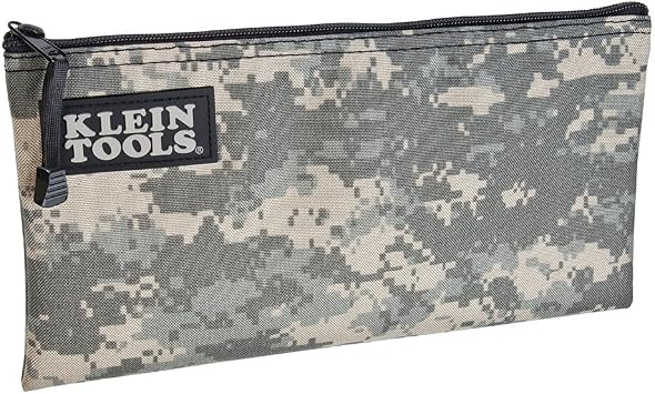 Klein Tools 5139C Zipper Bag, Camouflage Cordura Nylon Tool Pouch with Heavy-Duty Zipper Close, 12.5 x 7-Inch