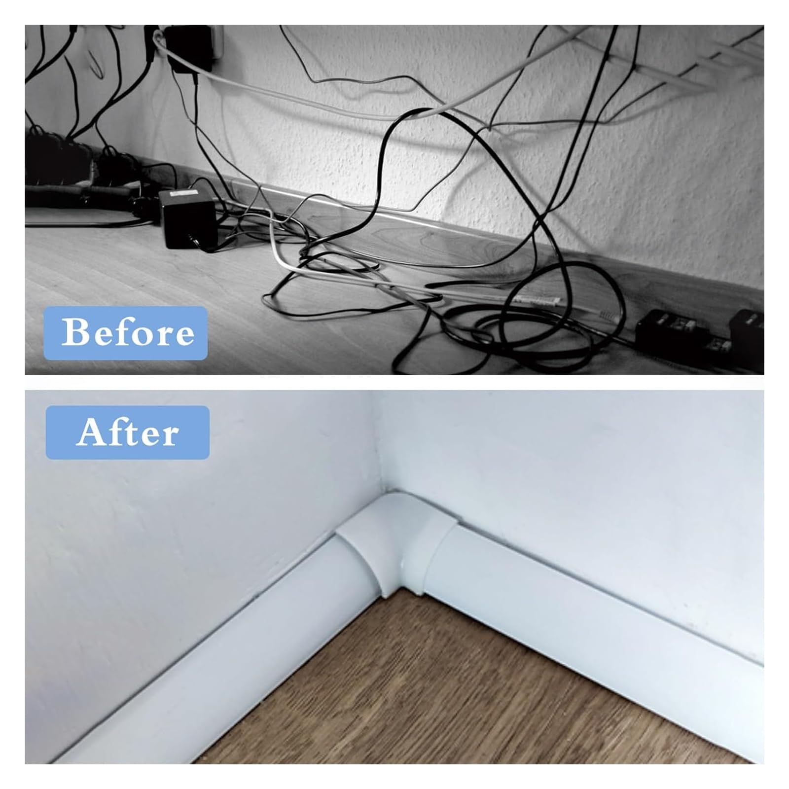 Canaleta de cables autoadhesiva PVC