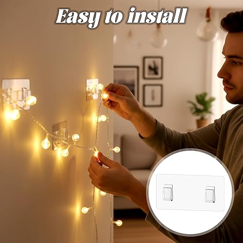 Miniatura 7 de 8Pcs Shower Caddy Adhesive Replacement, No Drilling Shower Shelf Adhesive Strips Clear Shower Hanger Shower-Caddy Hooks for Bathroom Corner