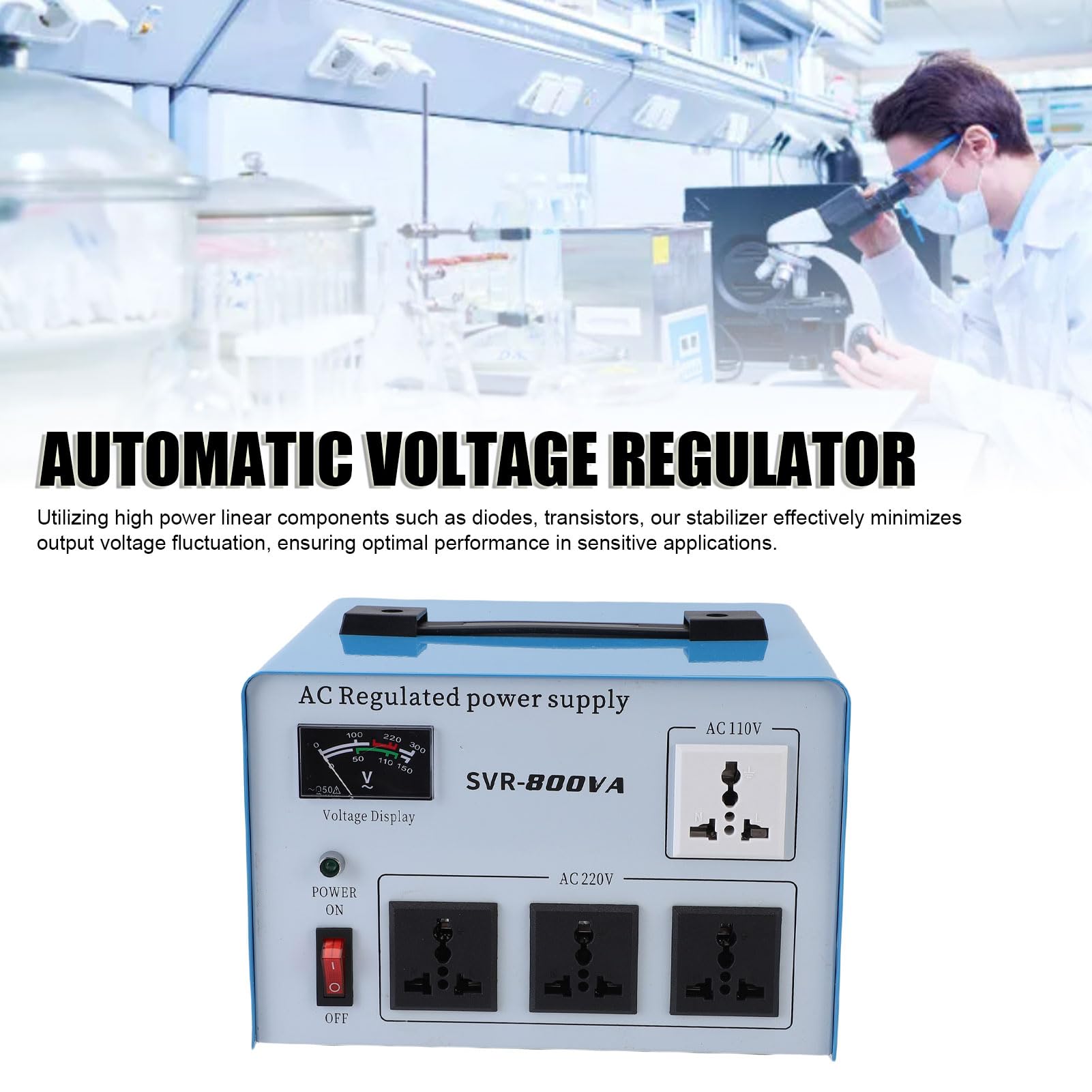 Stabilizzatore di Tensione Monofase Superiore da 800 W per Dispositivi Elettronici, Regolatore di Tensione Affidabile per Computer Smartphone, ABS, 1 Set (Spina UE 160-250 V)