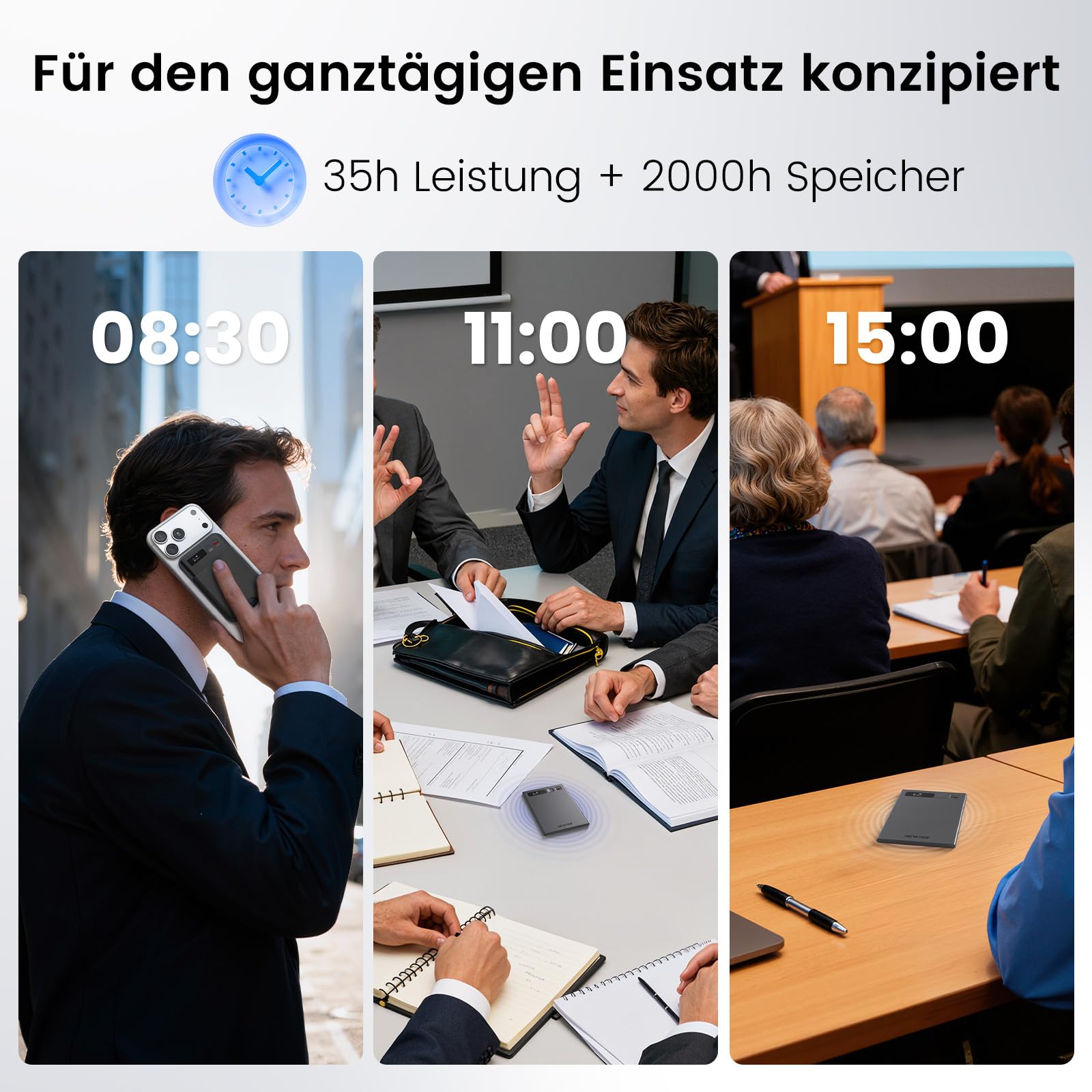 NEWYES Ailog KI Digitales Diktiergerät mit dedizierter App,Transkribieren und Zusammenfassen,35 Stunden Akkulaufzeit,64 GB Speicher für Meetings,Vorlesungen,Anrufe,Business,Unterricht