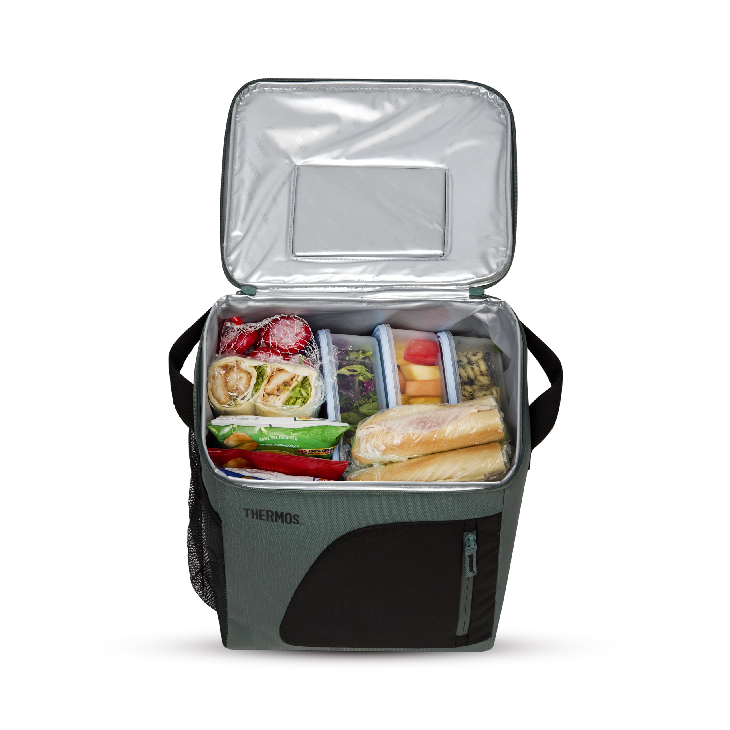 Thermos Radiance Sac Isotherme Familial 17 L Rock Cap Vert – Grand Sac de Pique-Nique et glacière, Doublure de qualité Alimentaire, Isolation Isotec Garde Les Aliments froids 5 Heures, bandoulière et