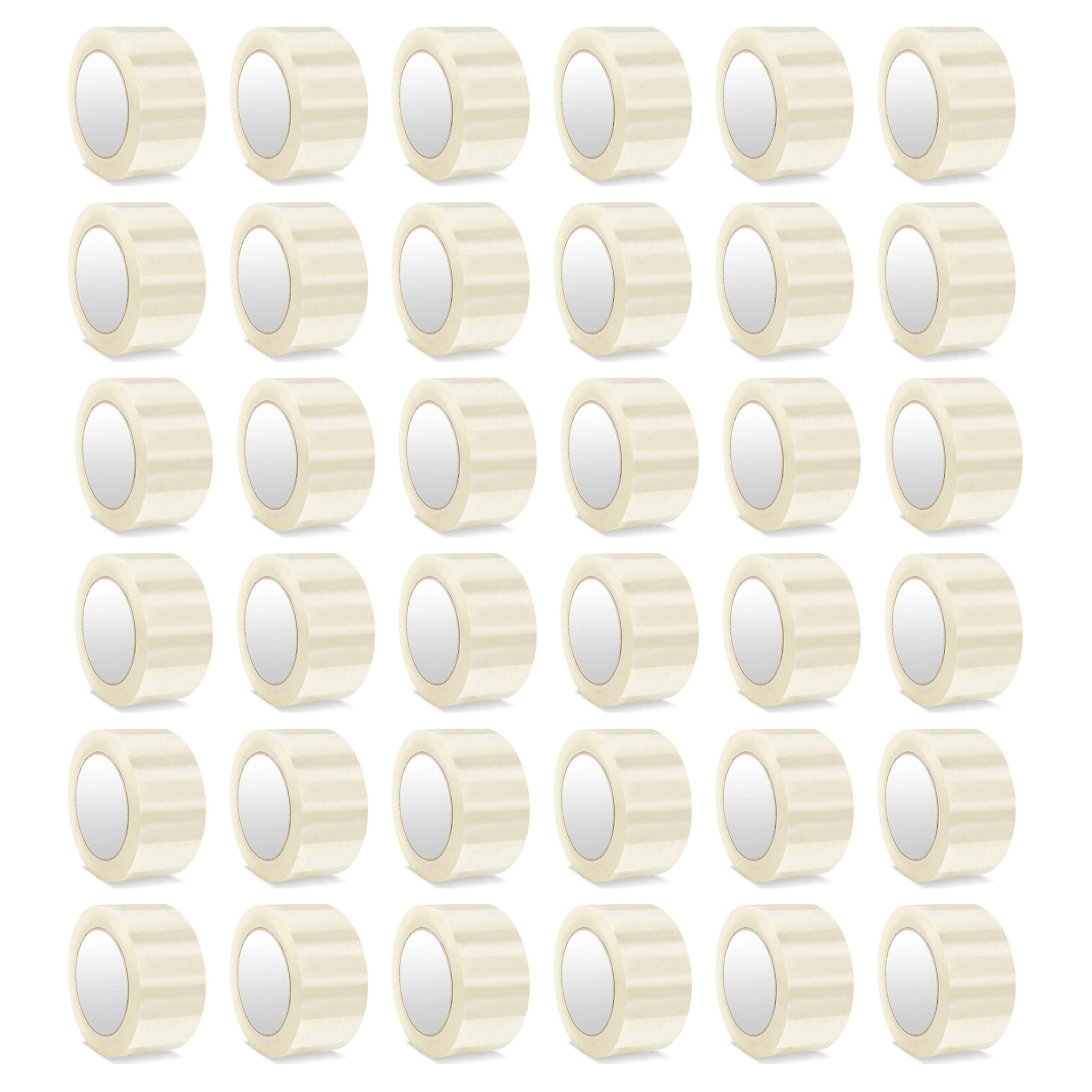 Kajal Juego de 108 rollos de cinta adhesiva, de polipropileno silencioso, con fuerte fuerza adhesiva, 45 µm de grosor, ideal para cajas y envíos, cinta de embalaje de calidad profesional (48 mm x 60