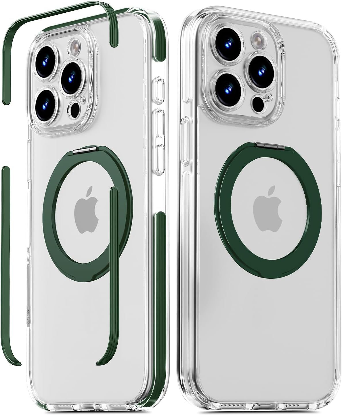 Magnetic for iPhone 16 Case with 360 Spin Stand [Compatible with MagSafe] [Military-Grade Protection] [Detachable Strip] Anti-Yellowing Slim Case for iPhone 16 6.1", Orange