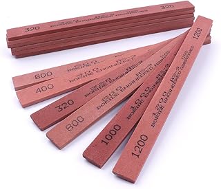 CBRIGHT 12PCS White Corundum Sharpener Sharpening Stone - Polishing Oil Stone Set Grits 320# 400# 600# 800# 1000# 1200#-(...